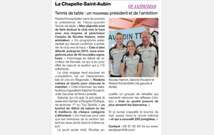 Article du Ouest France du 15/09/2016