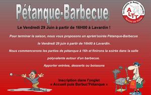 Pétanque-Barbecue Vendredi 29 Juin 2018