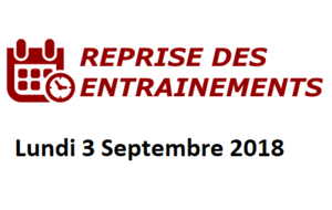 Reprise des entraînements Ce Lundi 3 Septembre 