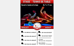 STAGES JUILLET-AOUT