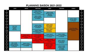 Nouveau Planning Saison 2021-2022