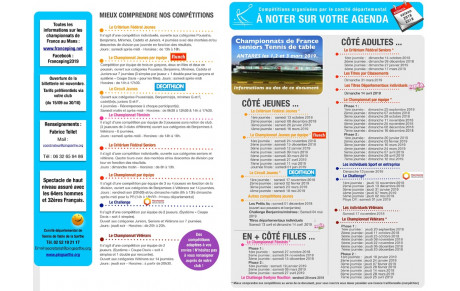 Agenda Compétition 2018-2019