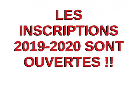 Inscriptions 2019-2020