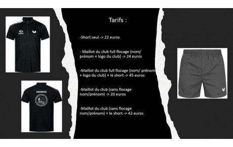 Arrivée des nouveaux maillots 